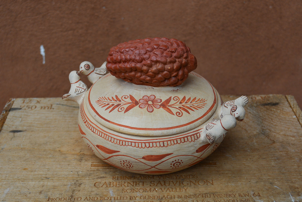 Bird Clay Bowl ~ with lid