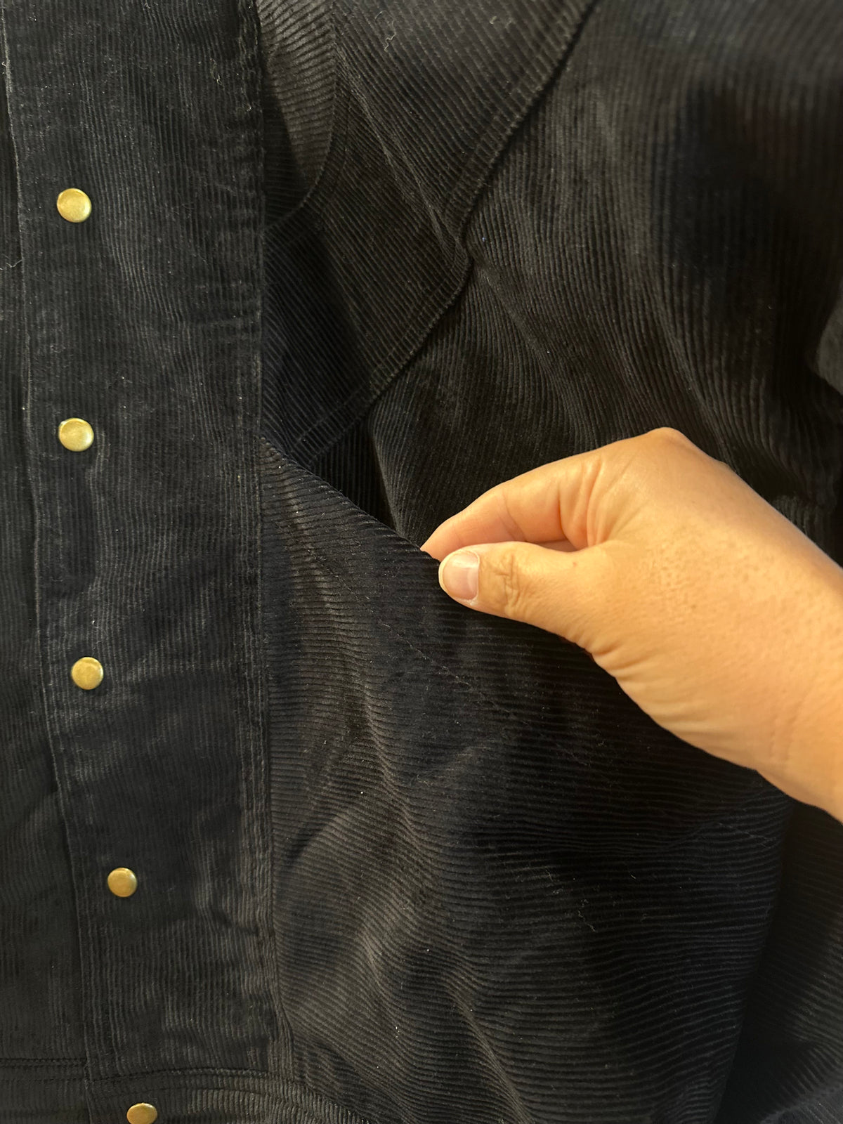Bomber Black Corduroy Jacket - patchwork