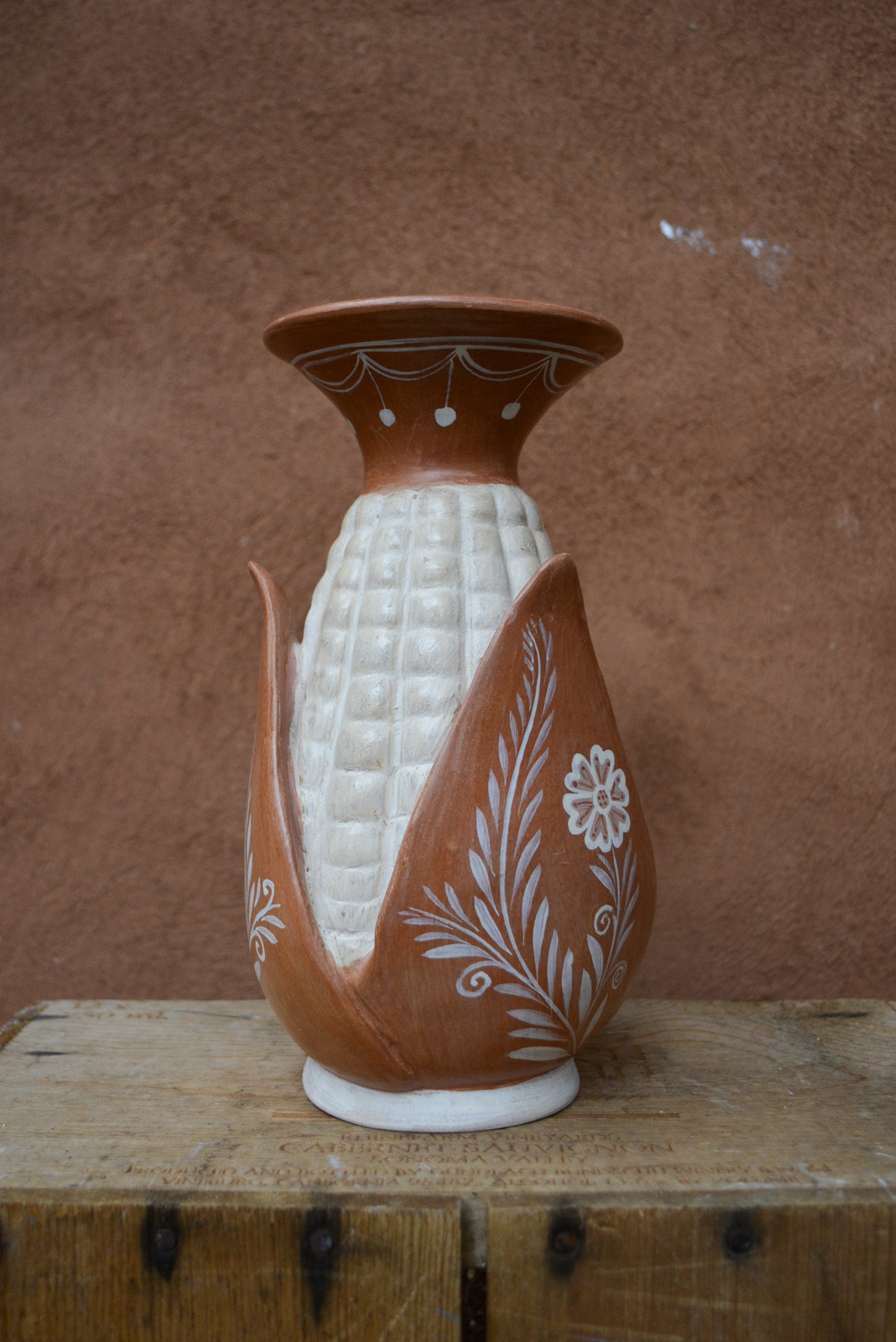 Corn vase ~ Brown and Red