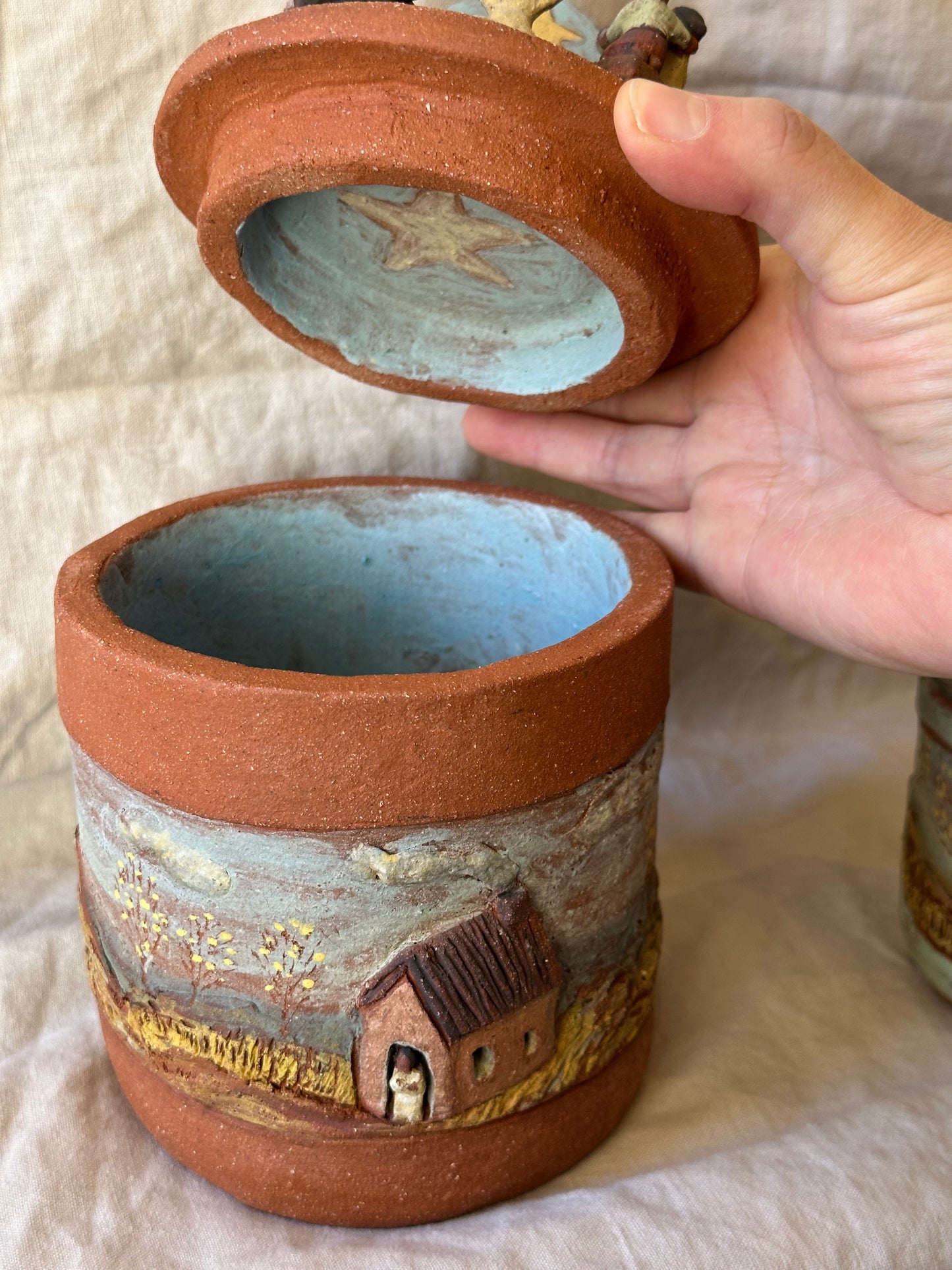 Ceramic Scultural Jar - Large and Small