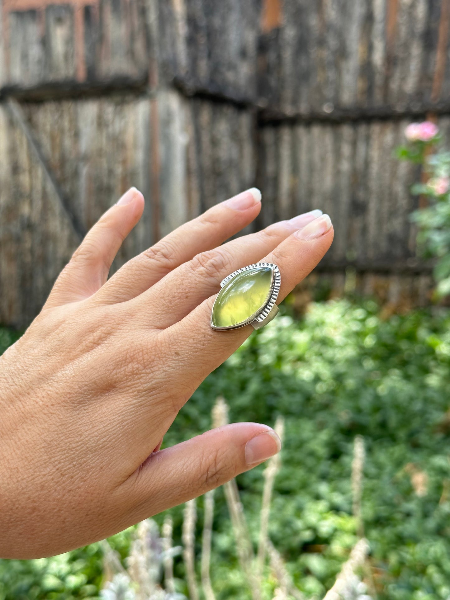 Yellow Chalcedony  and Sterling Silver Ring - Fits perfect a size 6