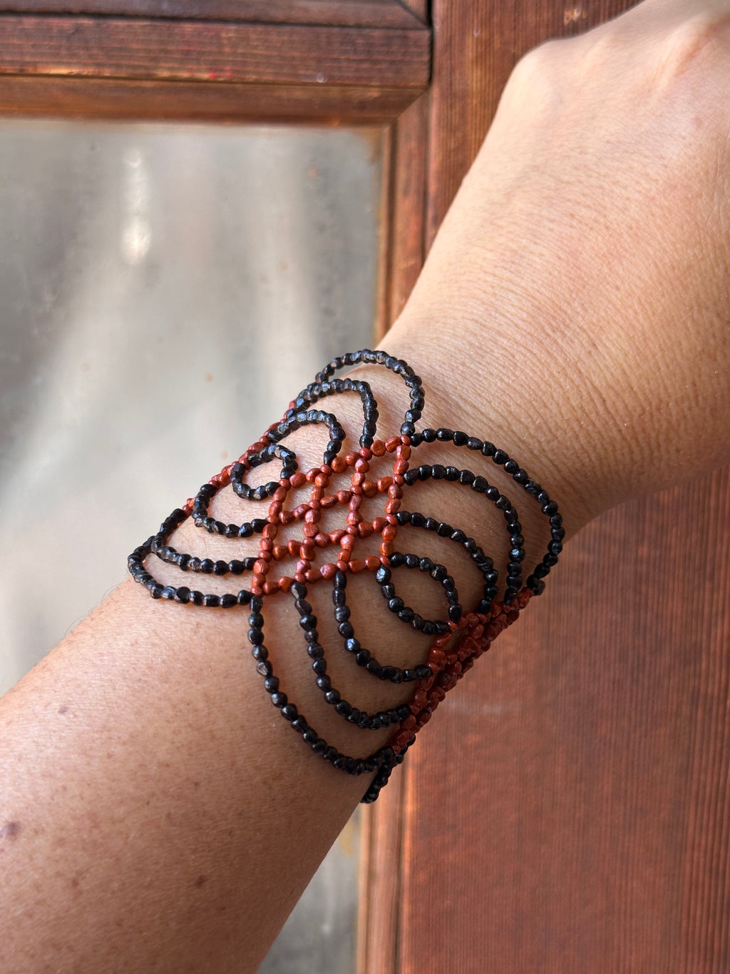 Bracelet Ikish - Black and Terracota