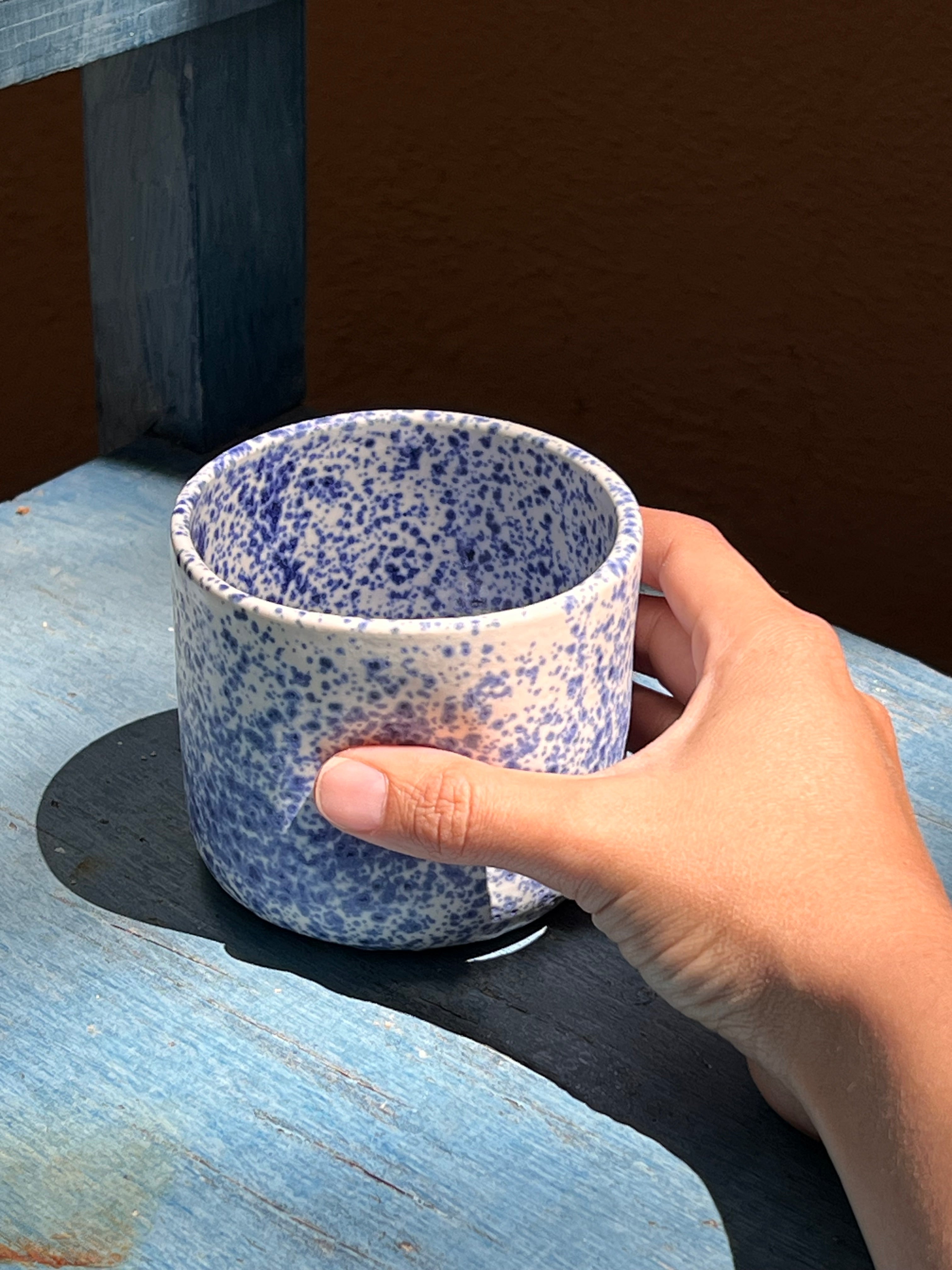 Blue Speckled - Ceramic Thumb Cup