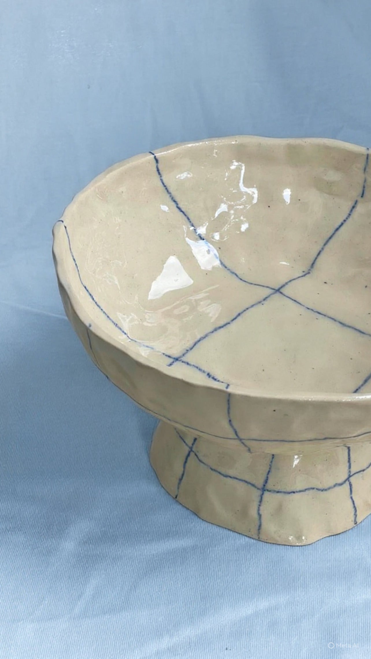 Blue Crayon - Stoneware Pedestal Bowl - 2 sizes