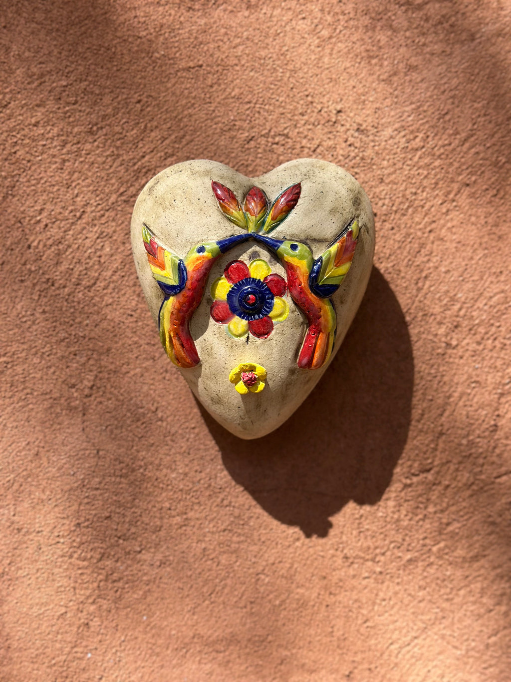 Ceramic Heart with Hummingbirds Wall Art - Limited Edition