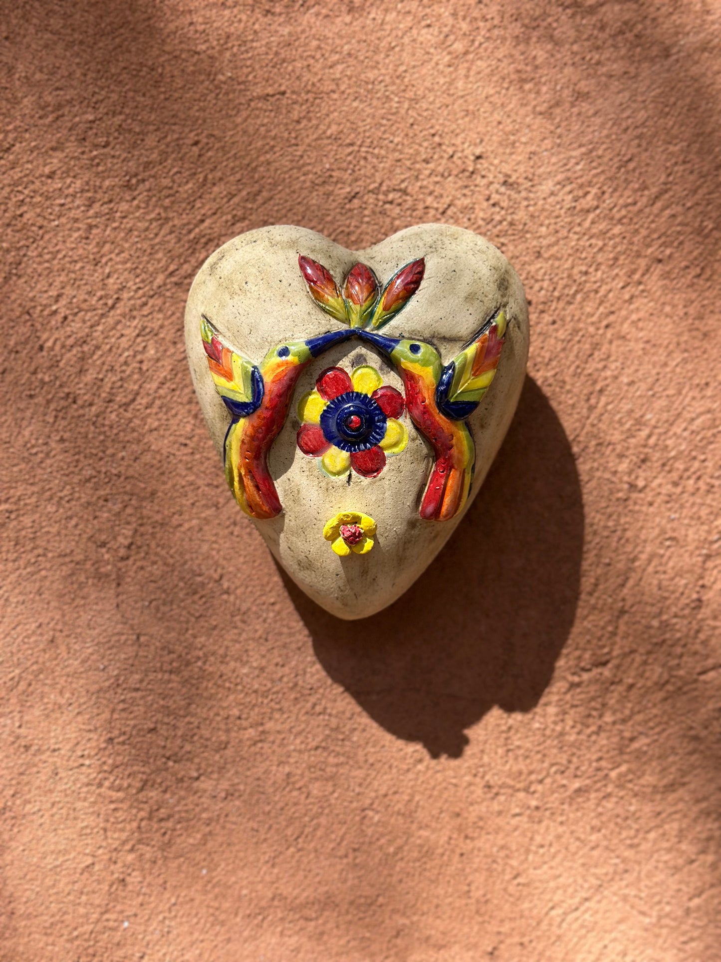 Ceramic Heart with Hummingbirds Wall Art - Limited Edition