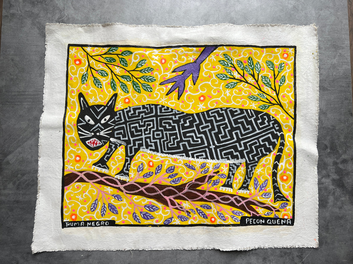Painting by Lastenia Canayo - Puma Negro