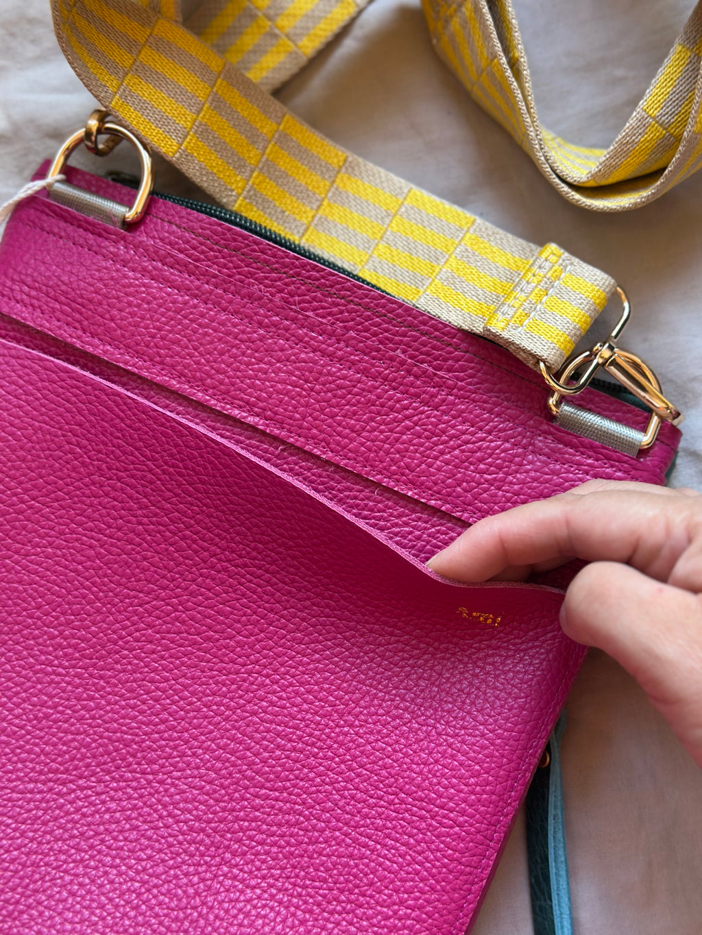 Crossbody Bag • Double Zip • Brick & Teal