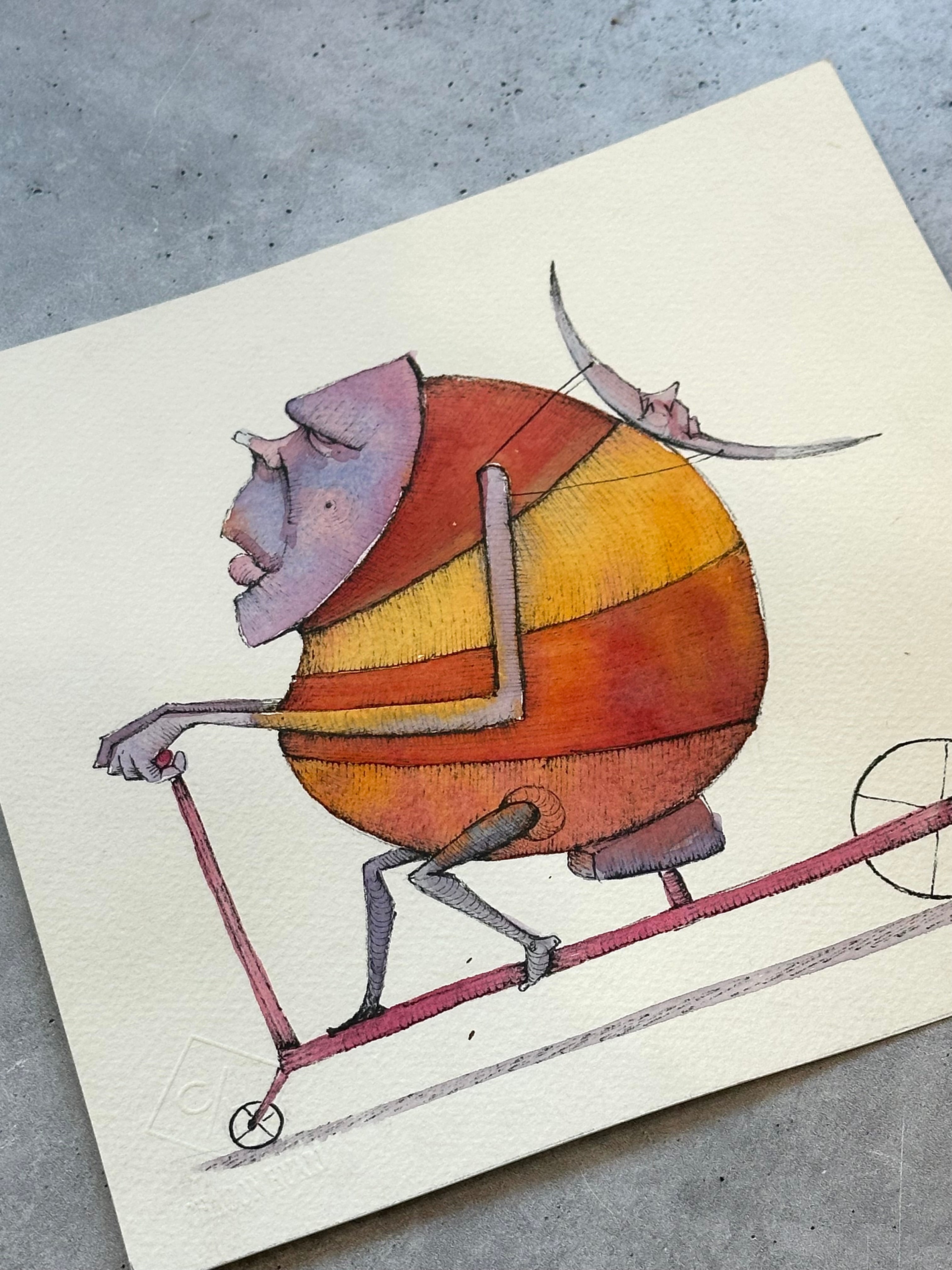 Migrantes - Original illustrations - 10x10 framed