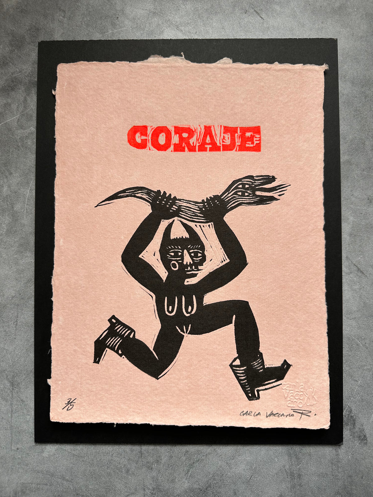 Diabla Coraje - Lino Print 8.5” x 11”