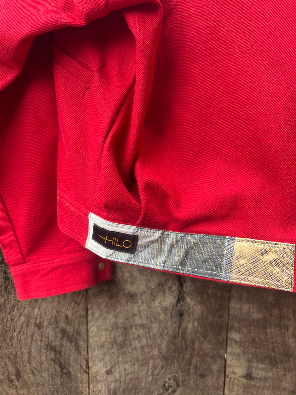 Bomber Red Jean Jacket