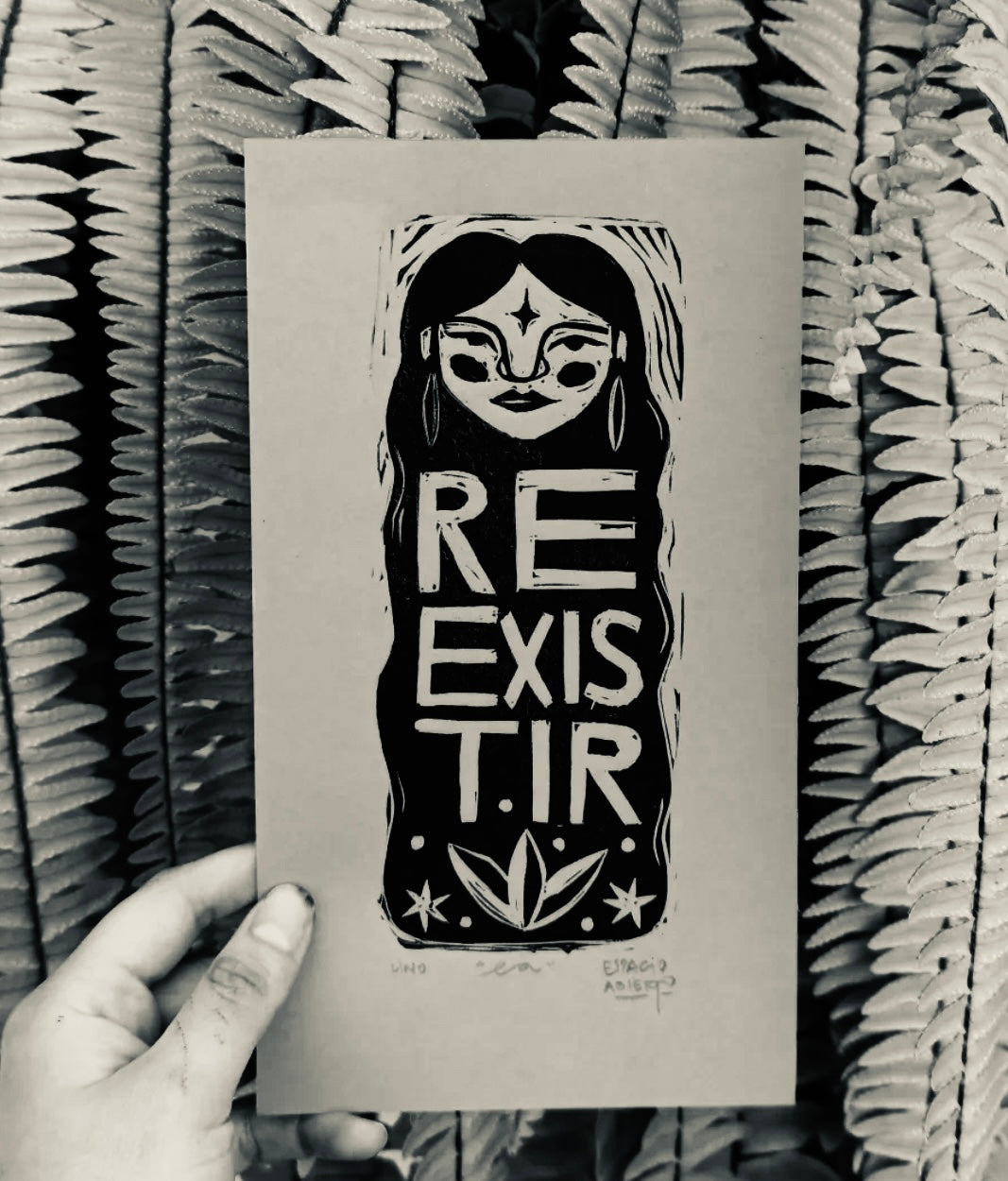 Reexistir - Linocut 9”x5”