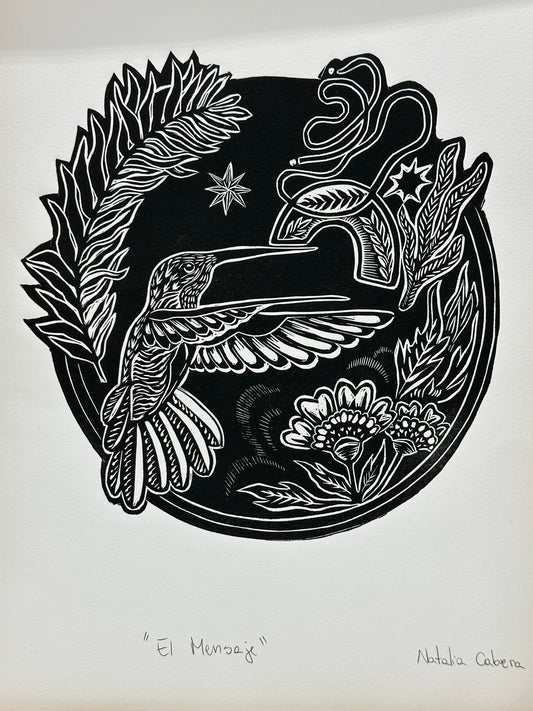 El Mensaje - Lino Print