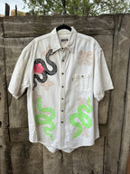 Vintage Collared Shirt Quiksilver - Screenprinted