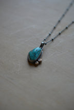 Carico Lake Turquoise ~ Necklace ~ Sterling Silver & bronze