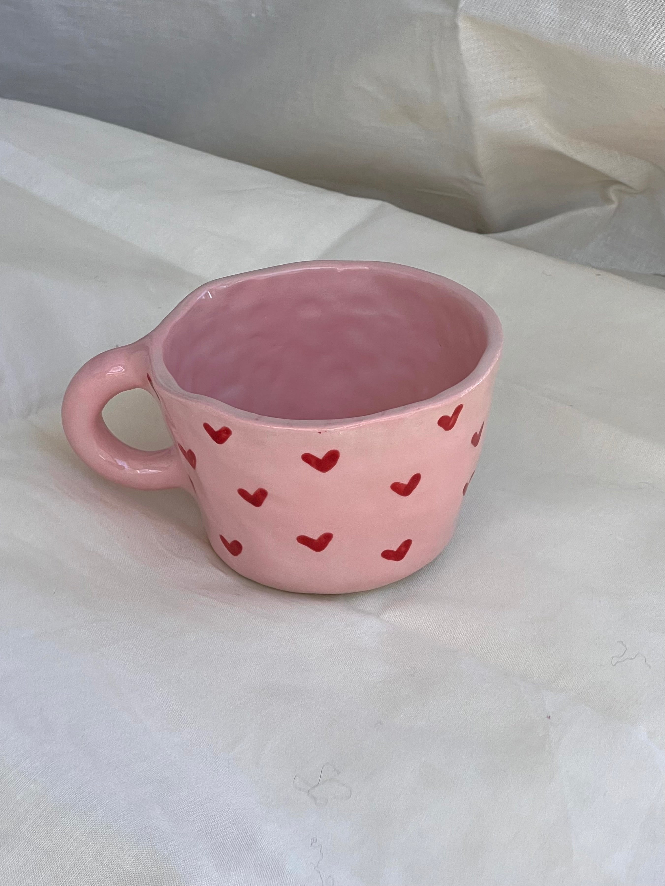 Red & Pink - Rounded Mugs - Pinched Clay