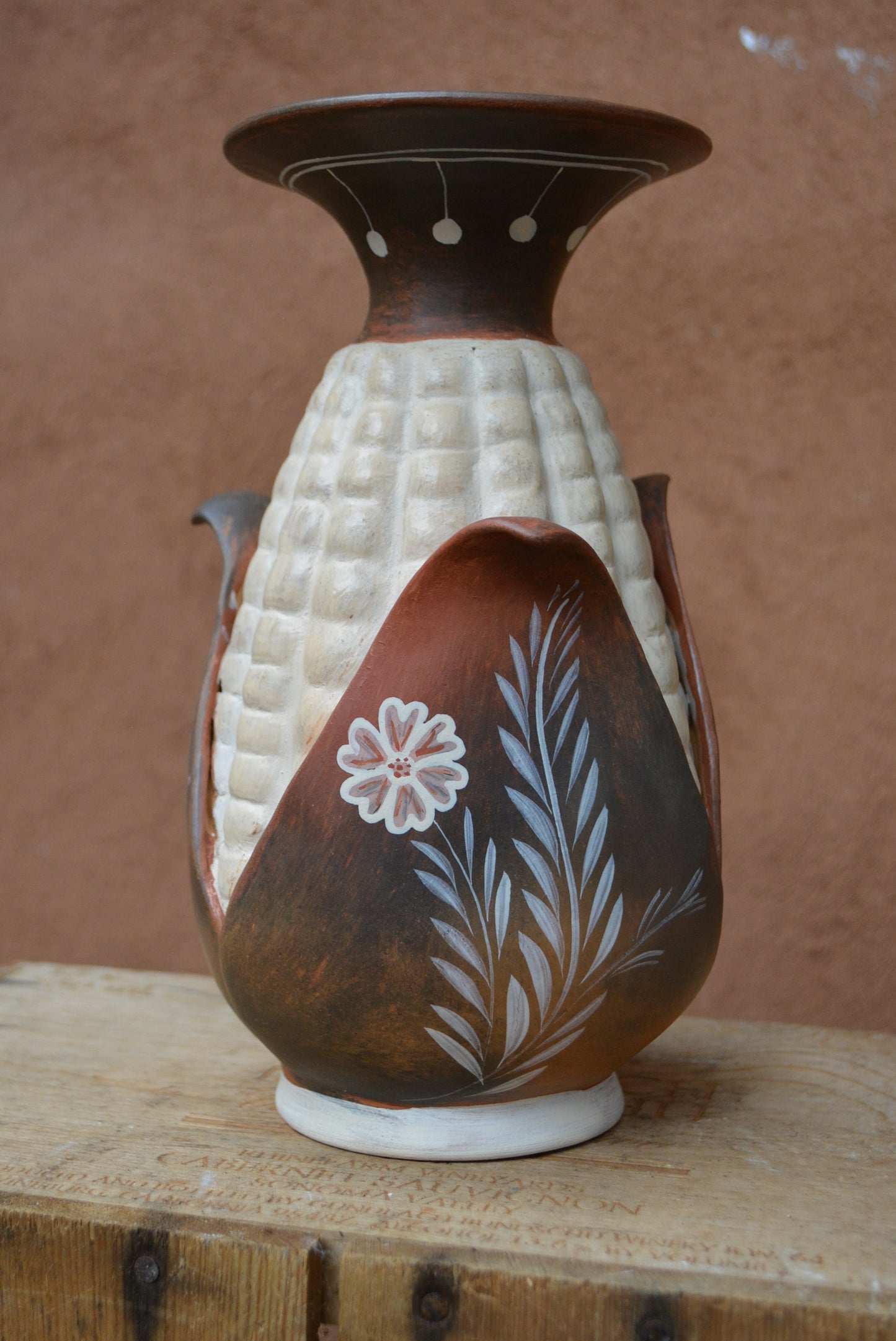 Corn vase ~ Brown and Red