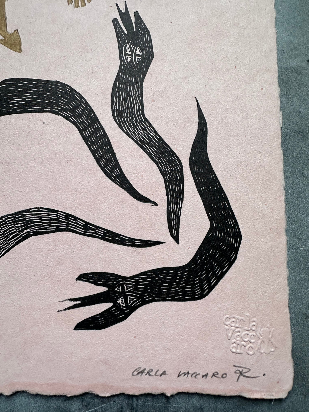 Diabla por Siempre- Lino Print 11.5" x 15"