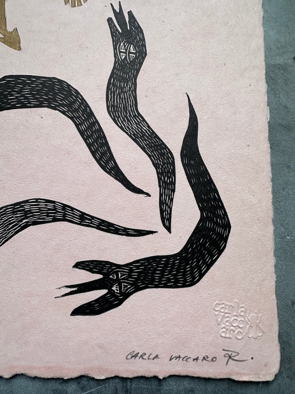 Diabla por Siempre- Lino Print 11.5" x 15"