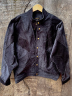 Bomber Black Corduroy Jacket - patchwork