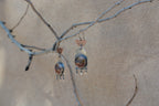 Mexican Flame Agate Earrings - sterling silver and Copper