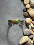 Verde Valley Turquoise Stacked Cuff Bracelet ~ Sterling Silver Bracelet