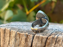 Load image into Gallery viewer, Moss Aquamarine ~ sterling silver ring + 18k gold - Size 6.5
