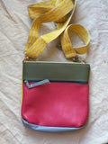 Crossbody Bag • Double Zip • Green & Fuchsia