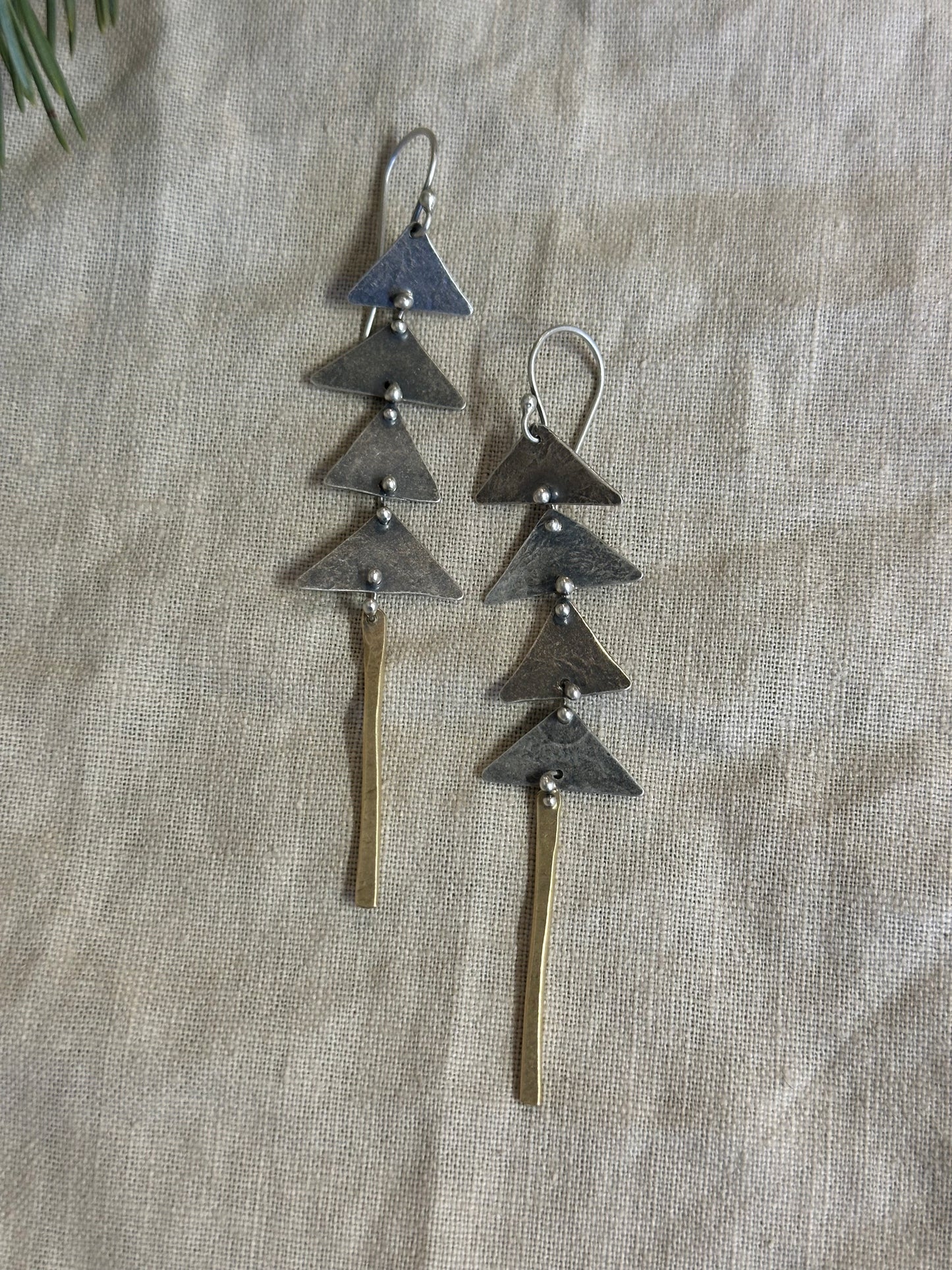 Pine Tree Connected earrings - Sterling Silver