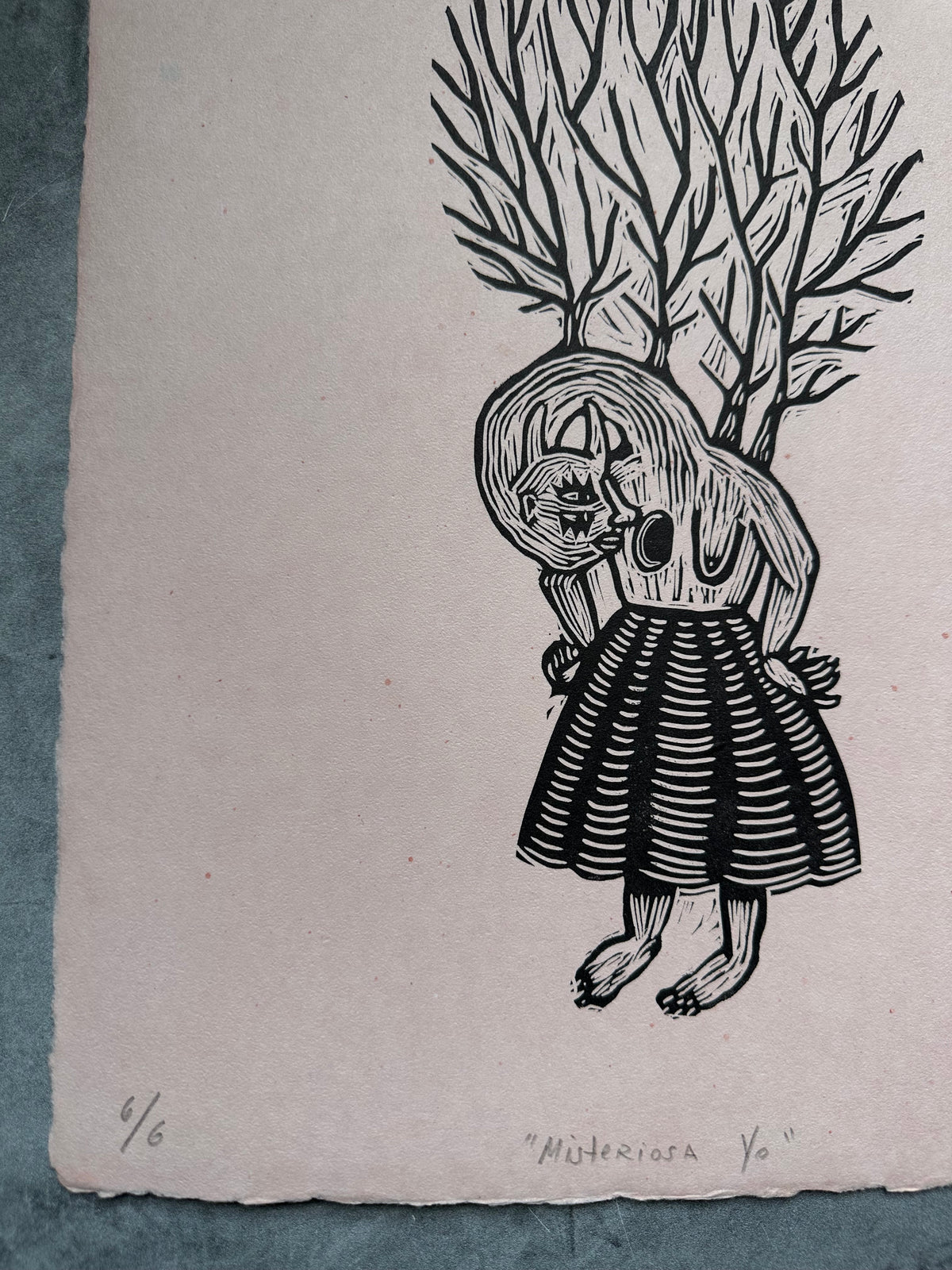 Misteriosa Yo - Lino Print 11.5" x 15"