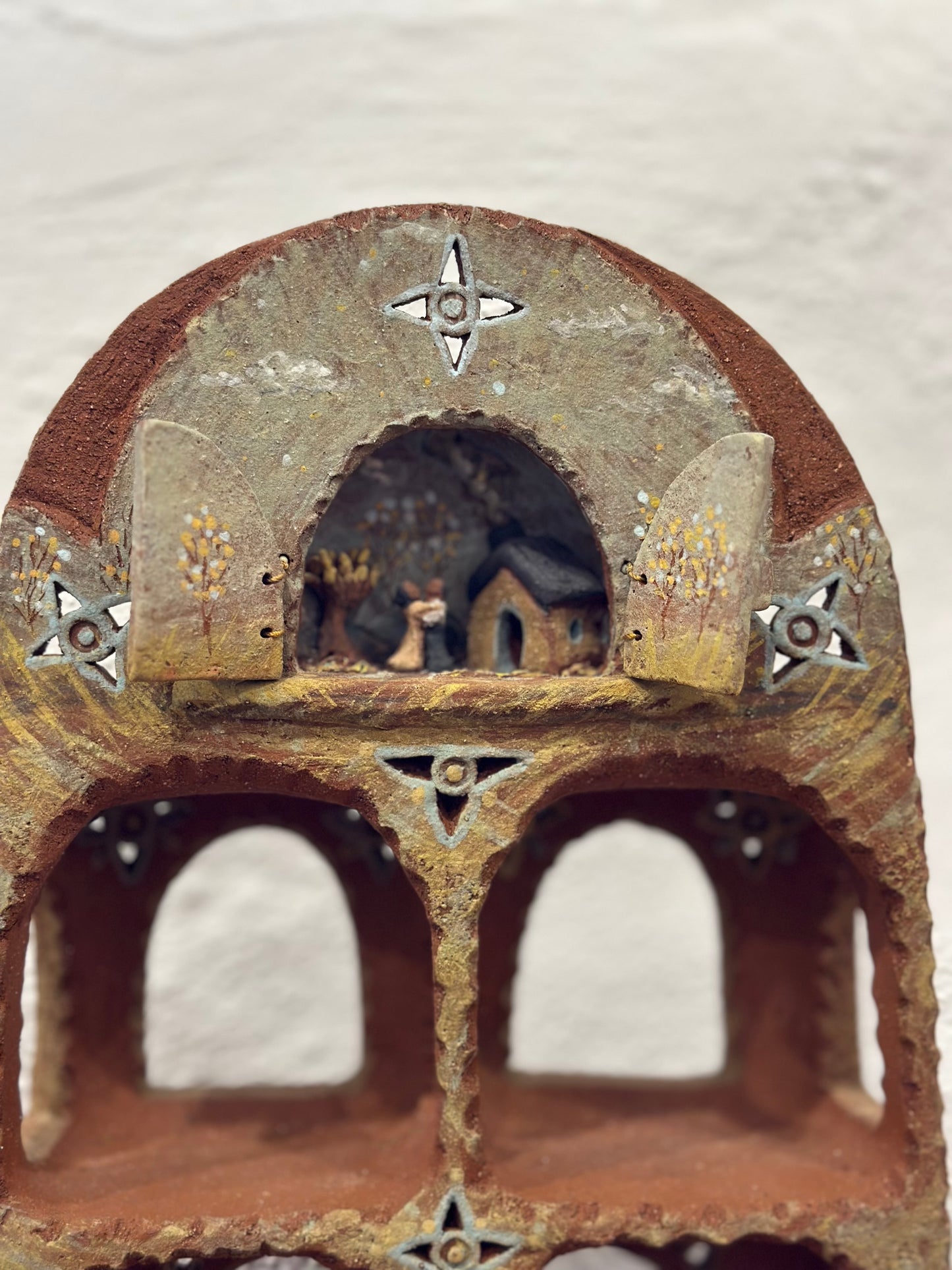 Altar with Mechanical Doors - Clay Sculptural Piece