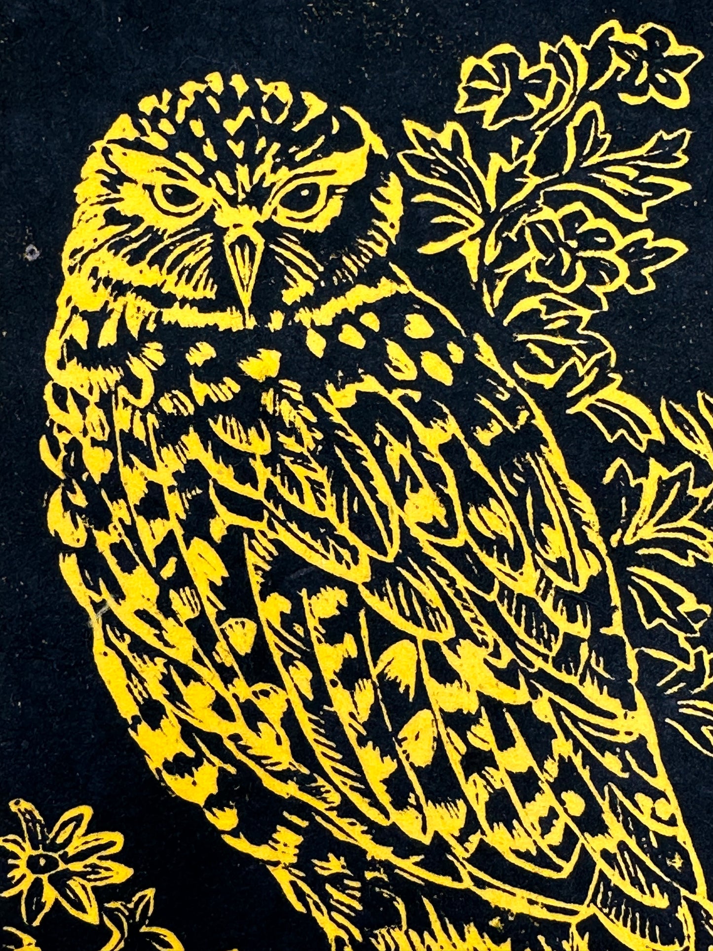 Wood Block Print “Burrowing Owl"