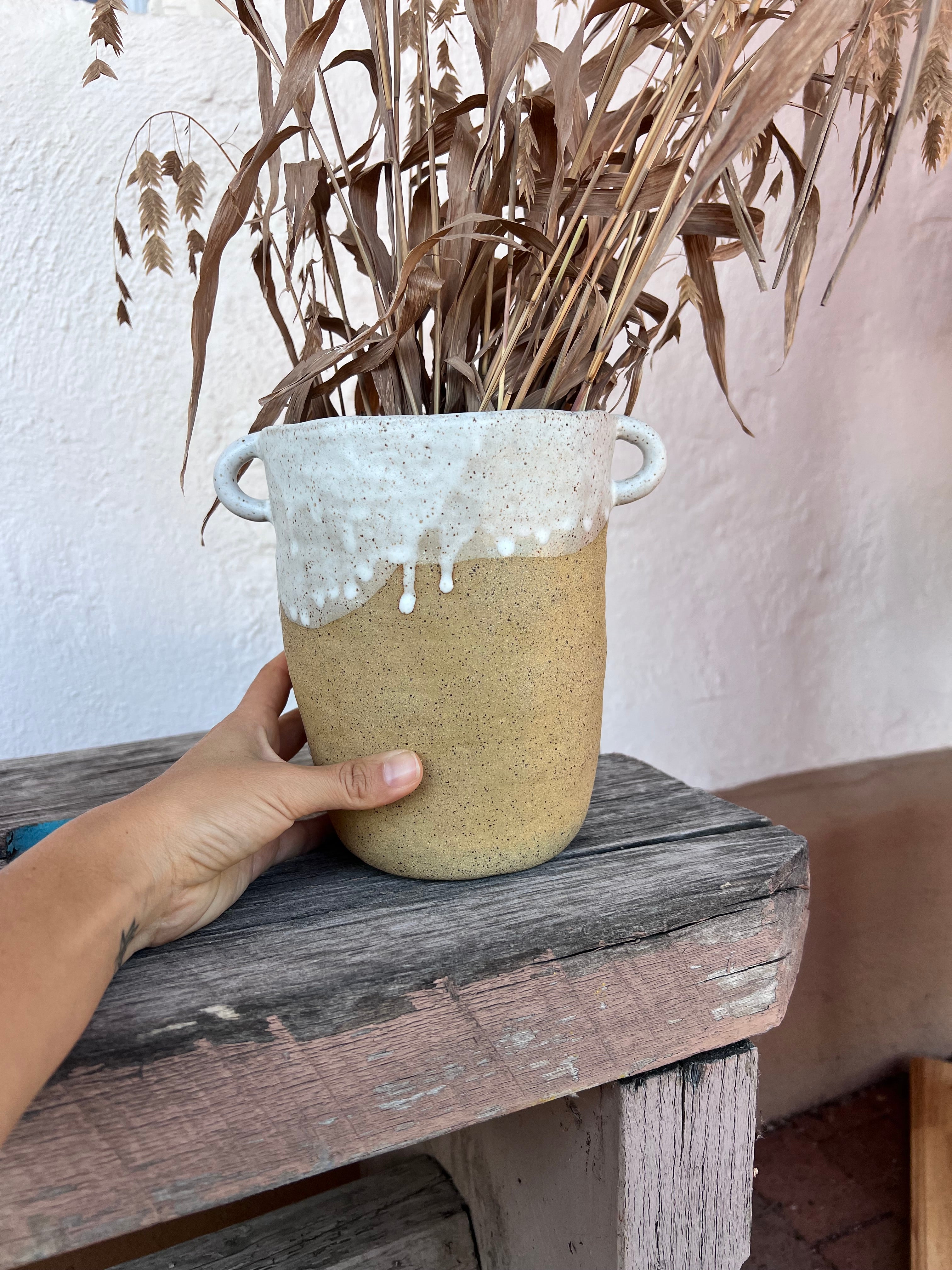 Off White Speckled - Vase