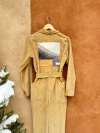 Jumpsuit - Tan Corduroy - long sleeves - size Medium