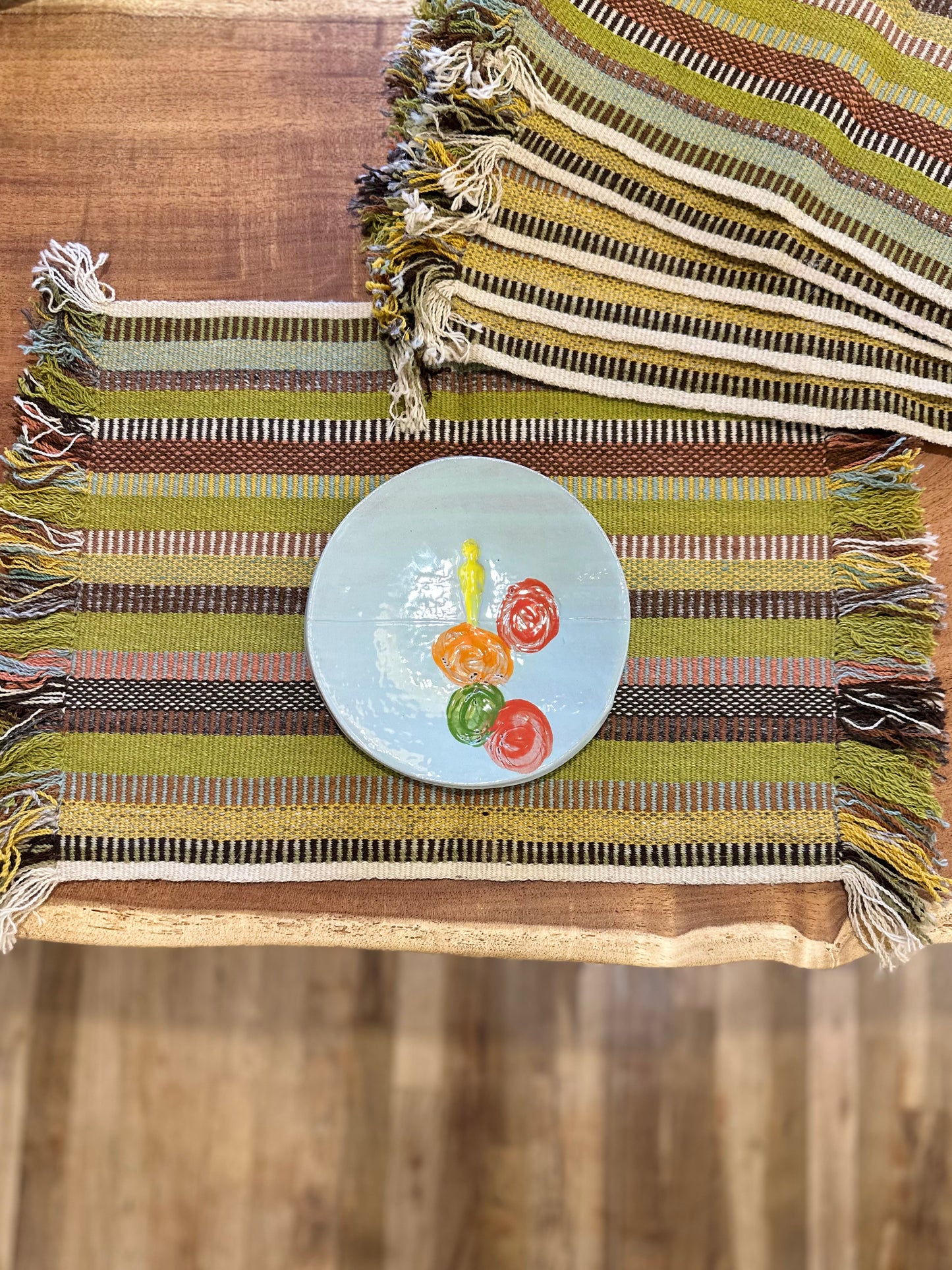 100% Sheep Wool Placemats - multicolored - Set of 6