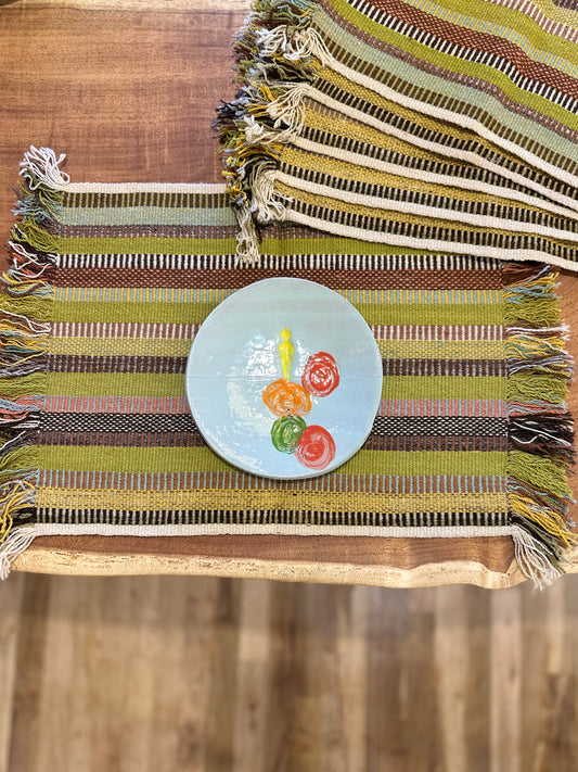 100% Sheep Wool Placemats - multicolored - Set of 6
