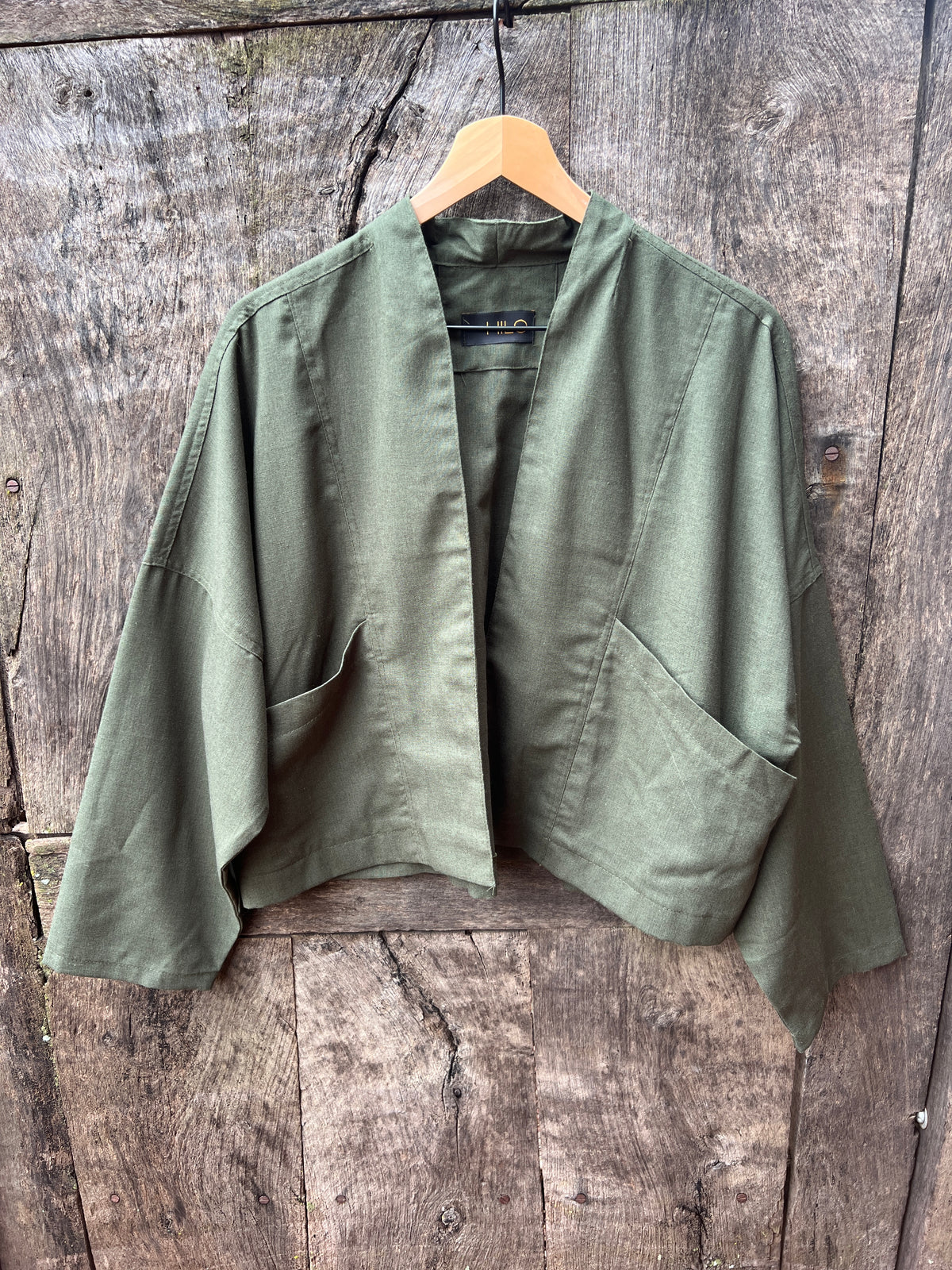 Kimono Blazer - Green Linen
