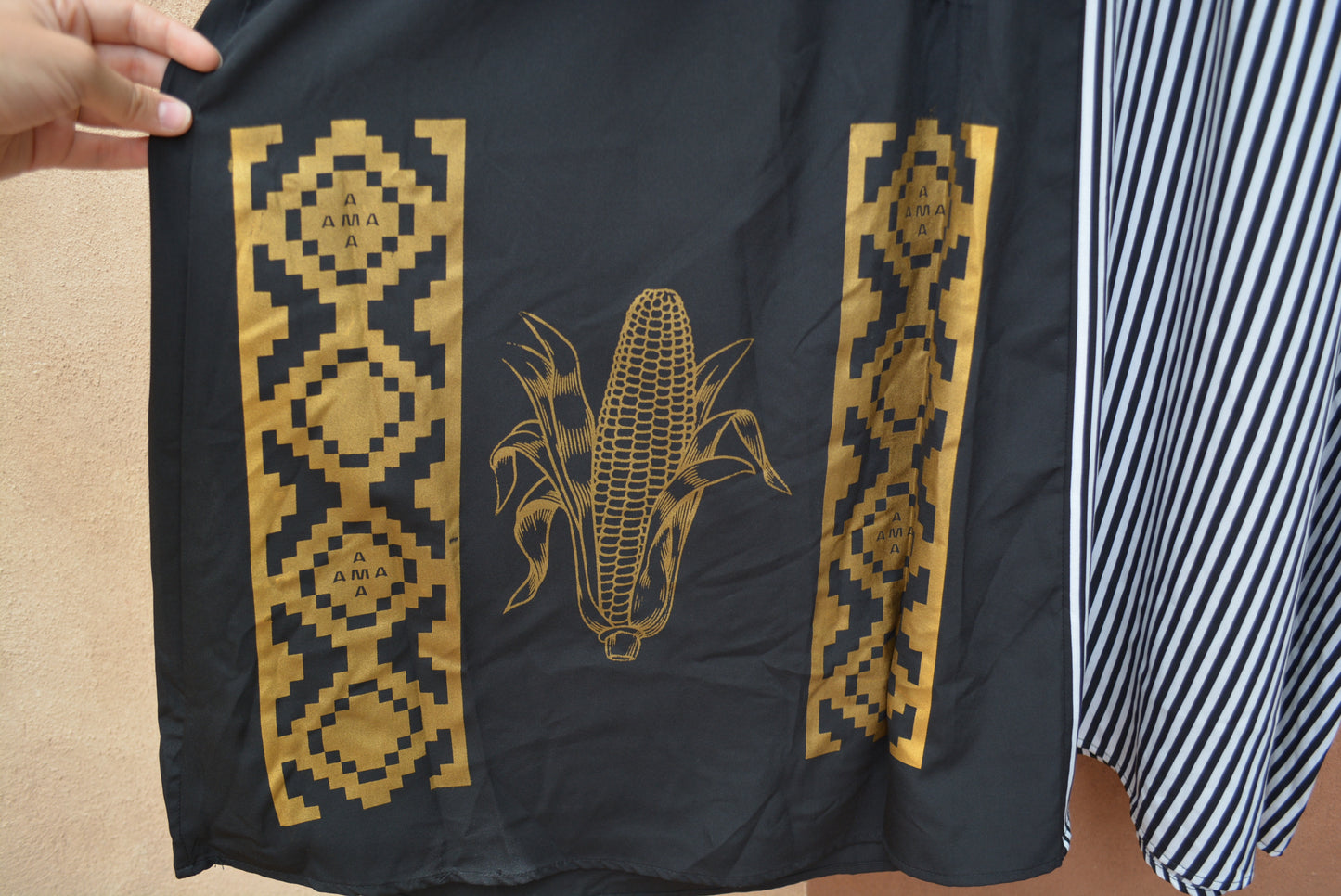 Upcycled ~ Dress black & White ~ Screen printed