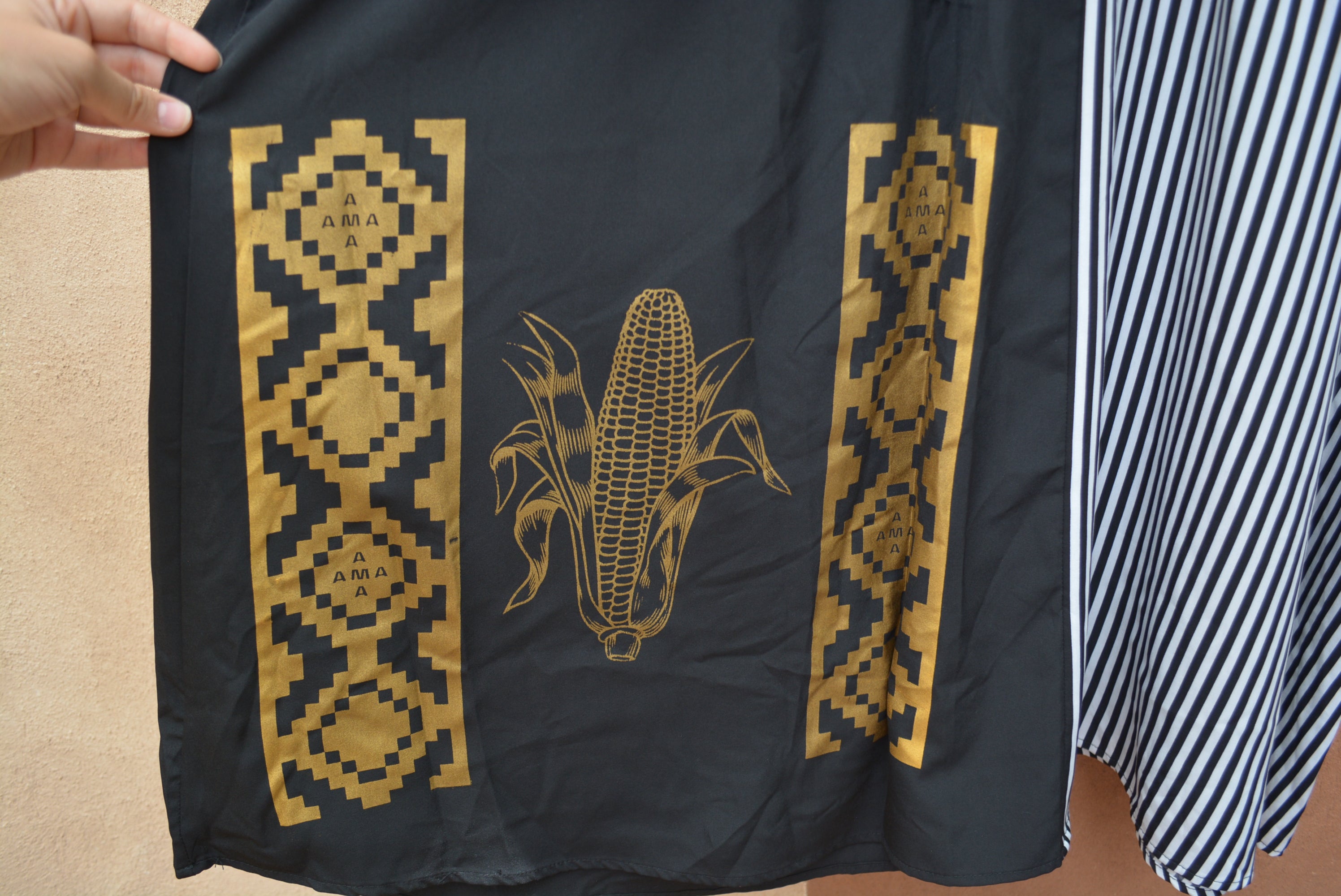 Upcycled ~ Dress black & White ~ Screen printed