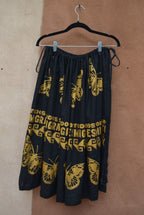 Black Drawstring Linen Skirt • Todos Somos Migrantes