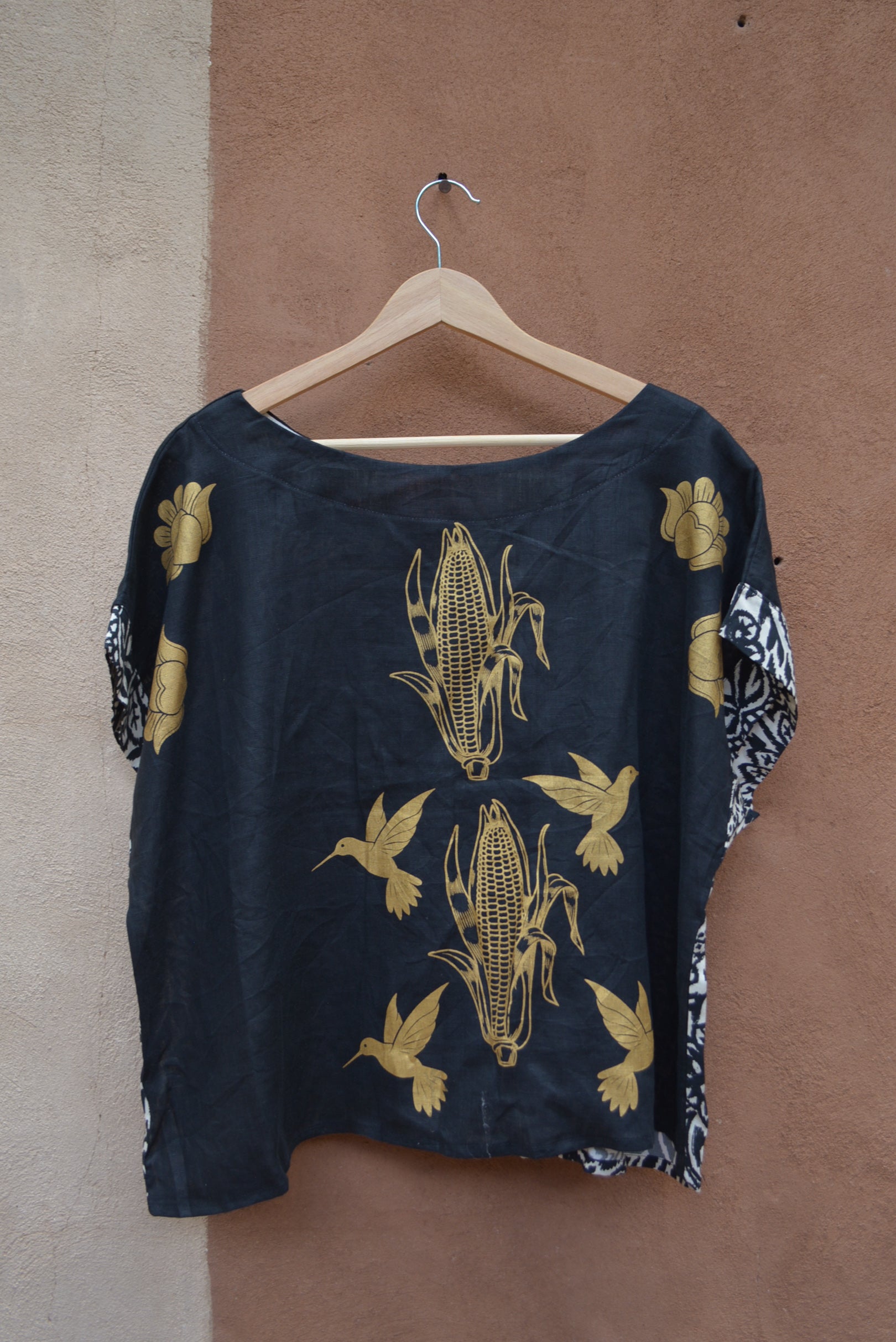Screenprinted Box top • L • linen & cotton