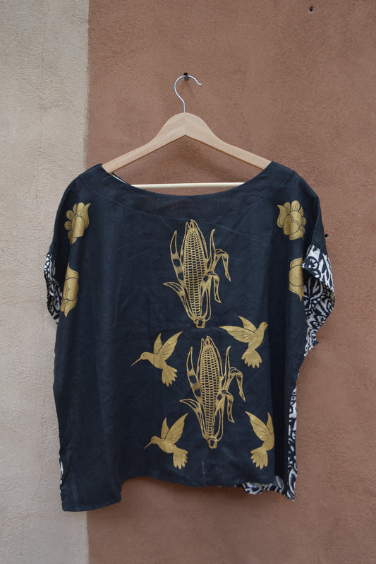 Screenprinted Box top • L • linen & cotton
