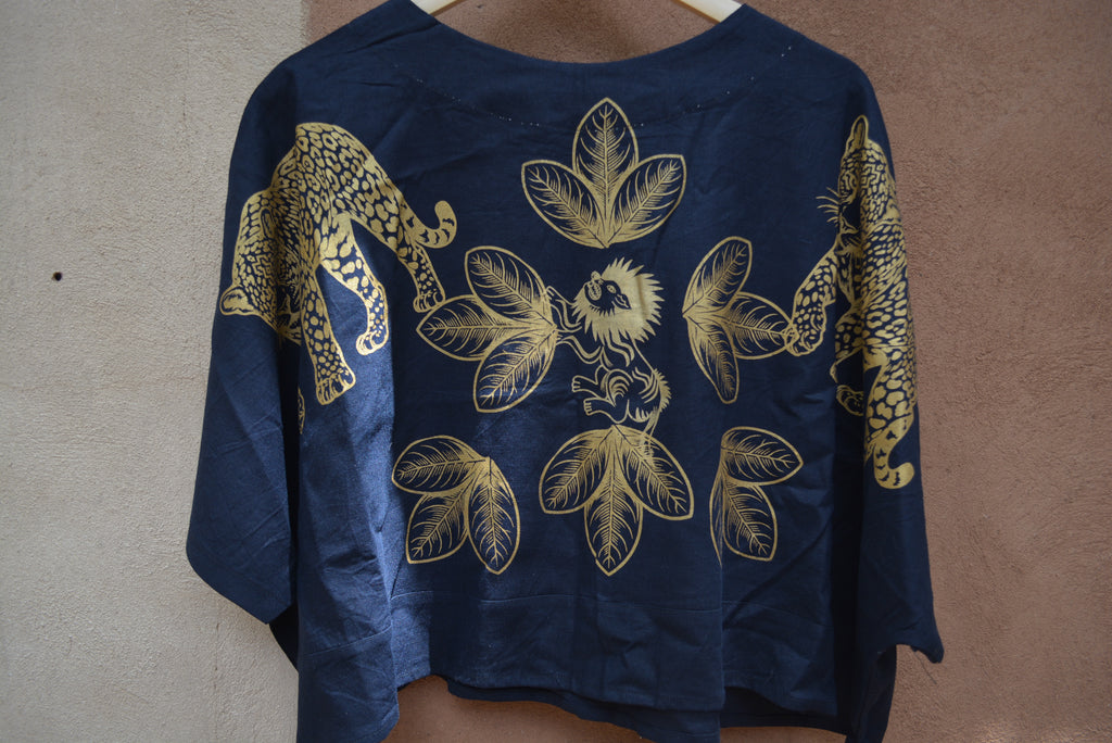 Screenprinted Drapped Top • linen