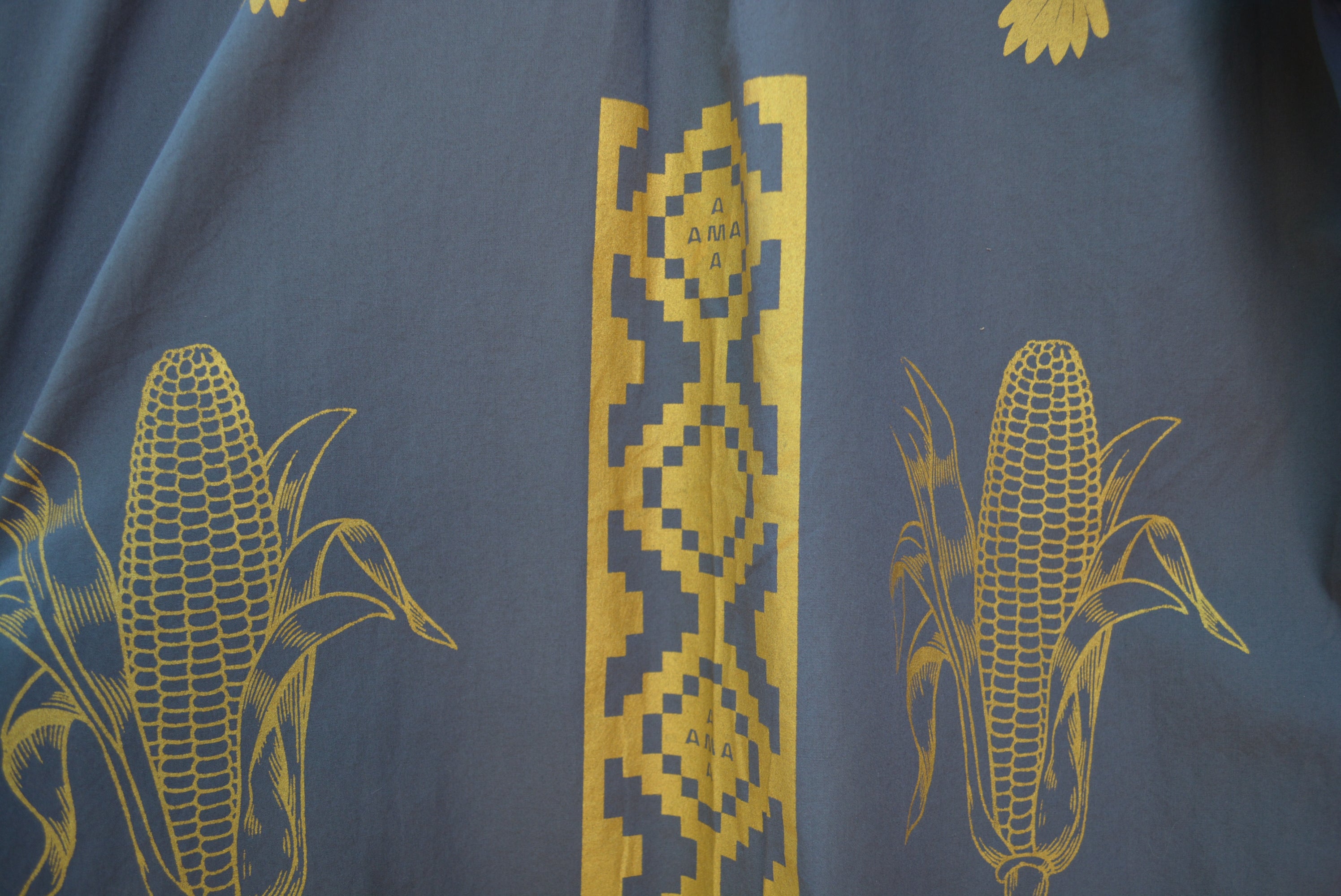 Upcycled ~ Grey button up ~ Screen printed