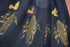 Black Drawstring Linen Skirt • Corn & hummingbirds