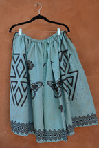 Light Blue Drawstring Linen Skirt • Corn, snakes & butterflies