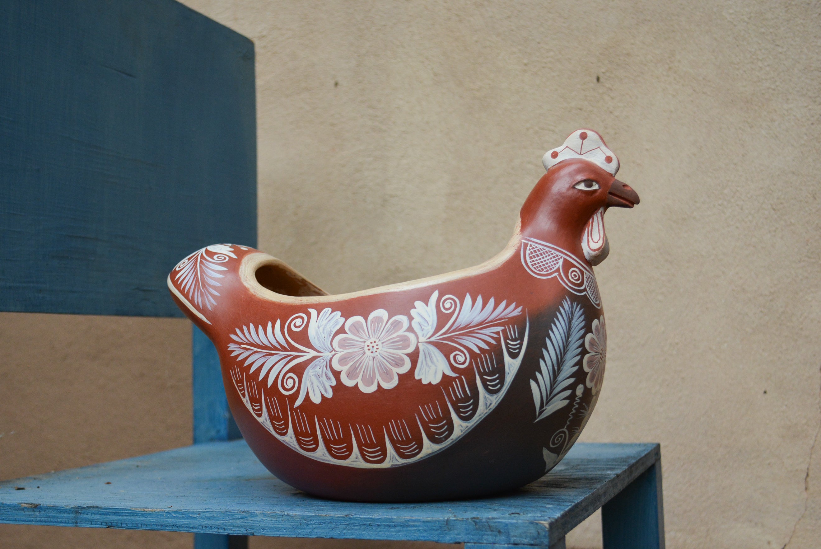 Hen bowl • Large • eggs holder Red and Sand