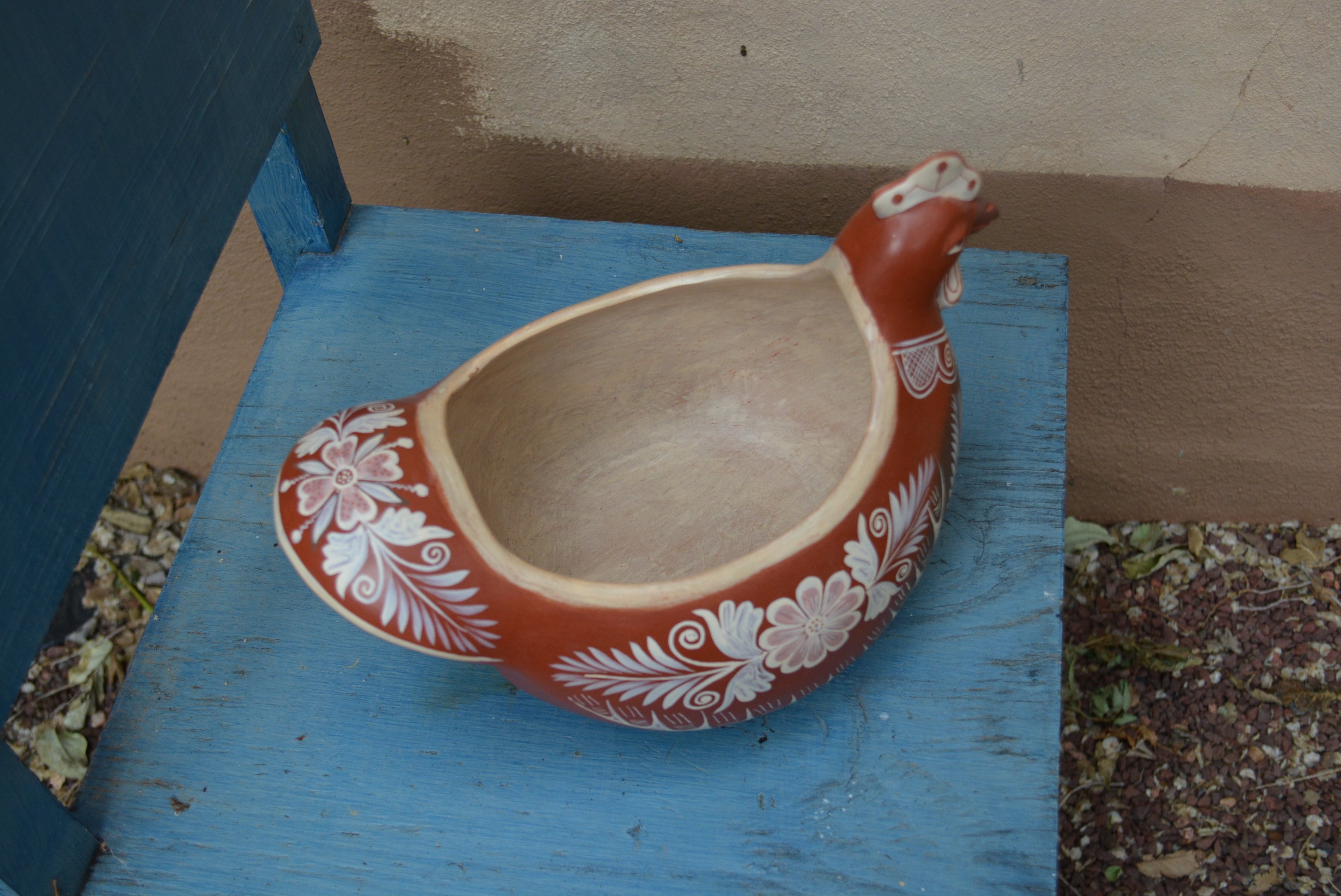 Hen bowl • Large • eggs holder Red and Sand