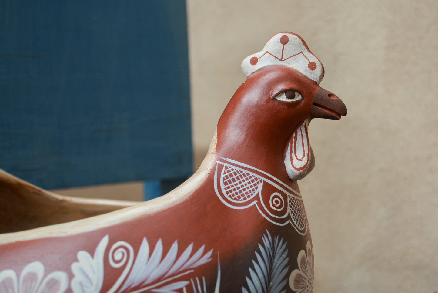 Hen bowl - eggs holder Red and Sand