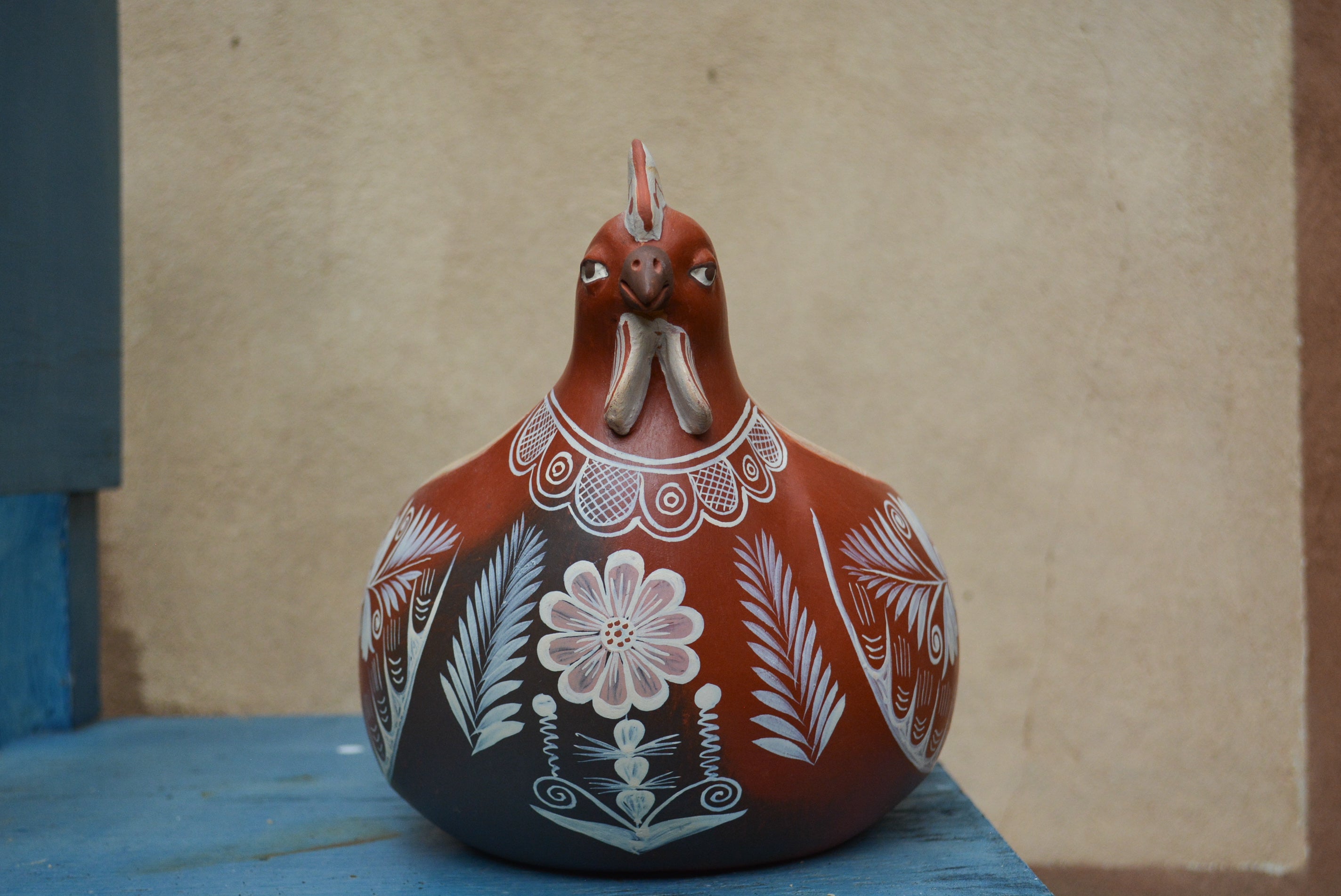 Hen bowl • Large • eggs holder Red and Sand